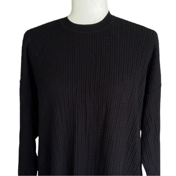 MM LaFleur The Tyler Black Geo Micro Textured Pullover Knit Sweater - M